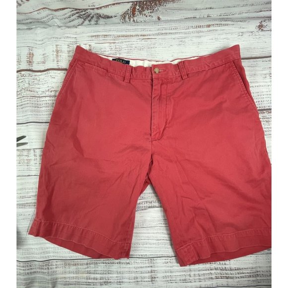 POLO‎ RALPH LAUREN Men's Salmon Pink Chino Shorts sz 36  Flat Front - Picture 1 of 4